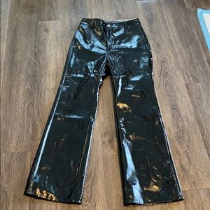 Pleather shiny pants